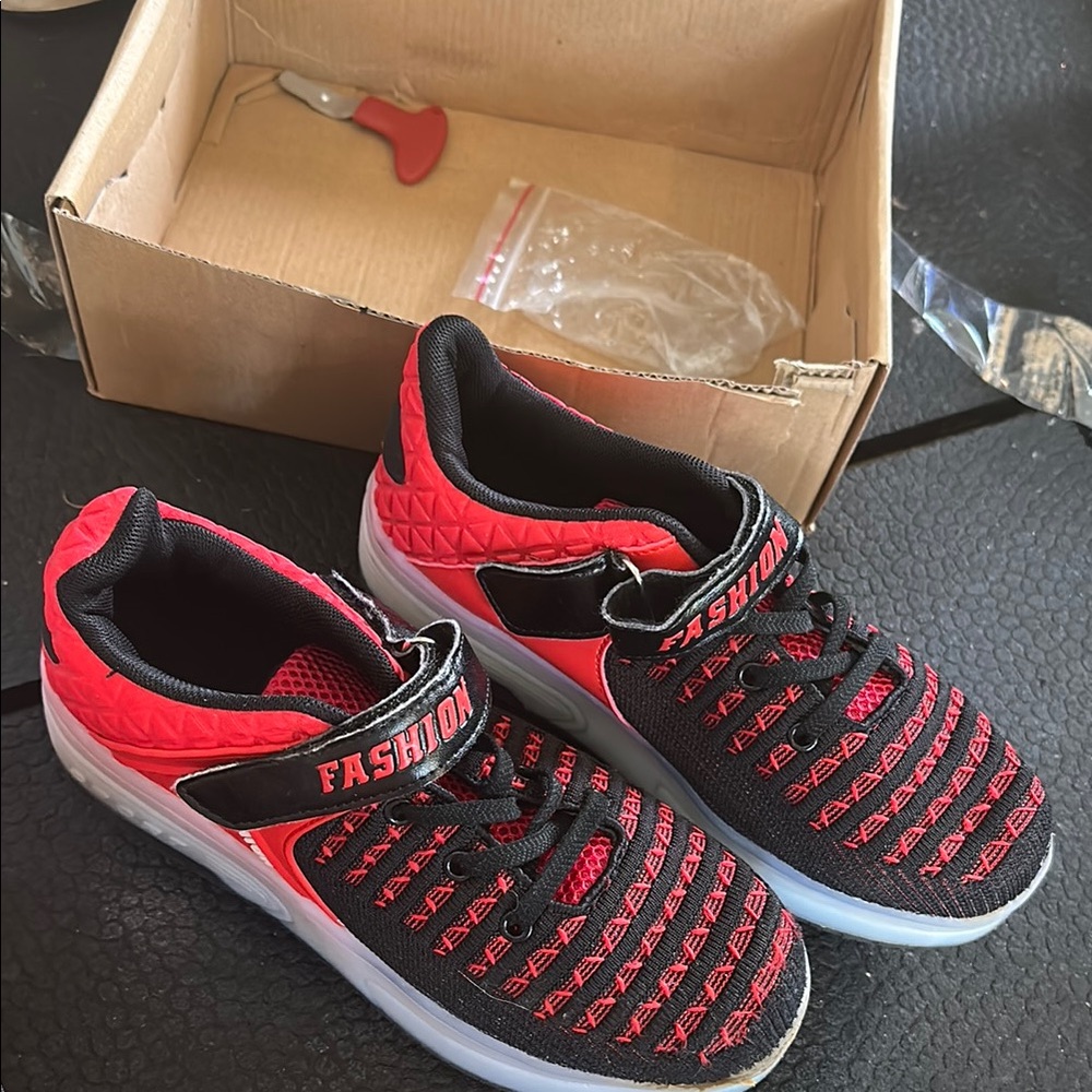 Kids Red and Black Sneakers